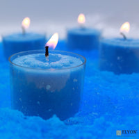 Elyon Tableware? 36 Ocean Breeze Scented Blue Colored Wax Deep Tealight Candles in Plastic Holder EasyOptionXY LLC