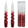 FCMSHAMD 7.3'' White Red Dripless Taper Candles(2 Pack) EasyOptionXY LLC