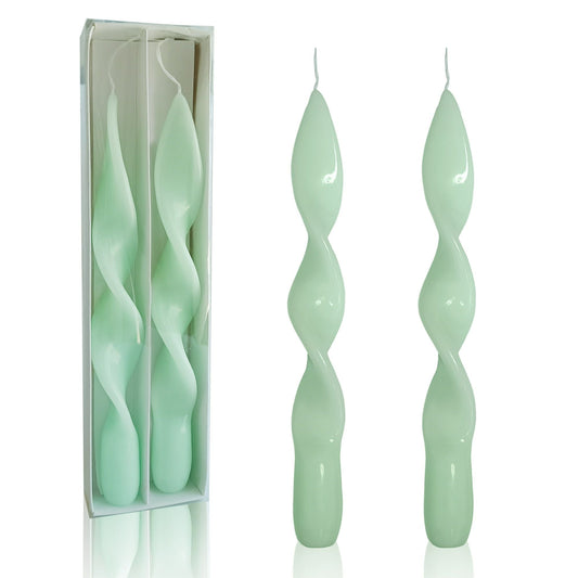 Green Taper Candles Set of 2 -8.8 inch Candles Sticks EasyOptionXY LLC