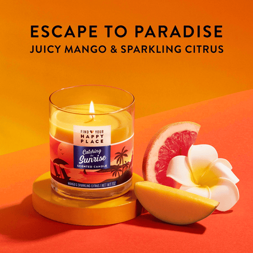 Find Your Happy Place Candle Catching the Sunrise Mango And Sparkling Citrus 7 oz EasyOptionXY LLC