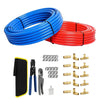 3/4" 2 x100ft, 200ft PEX-B Tubing (Blue & Red), PEX Fittings (15 PCS) Crimper & Clamps & Cutter Combo Kit Plumbingsell