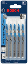 BOSCH T118B 5 pc. 3-5/8 In. 11-14 TPI Basic for Metal T-Shank Jig Saw Blades