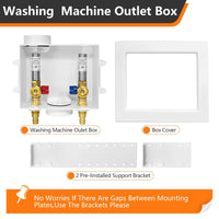 10 Pcs 1/2" PEX Expansion (F1960) Inlet, Washing Machine Outlet Box, with Stainless Steel Water Hammer Arrestor