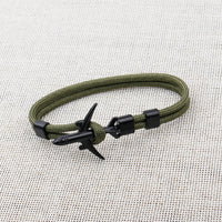 Modern Fashion Airplane Anchor Bracelets Men Charm Rope Chain Paracord Bracelet Women Male Air Force Style Wrap Metal Sport Hook Gift