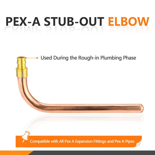 PEX A Expansion 1/2" 8" Copper Stub