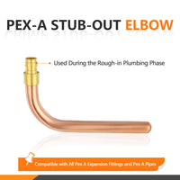 PEX A Expansion 1/2" 6" Copper Stub