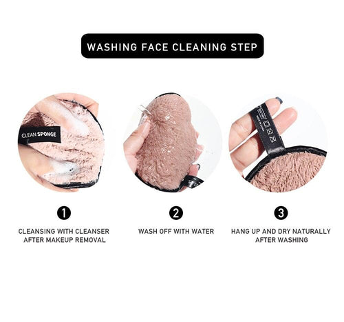 1/3PCS New Makeup Removal Sponge Flutter Wash Cotton Flapping Reusable Wet Sponge Face Puff Soft Natural Cleaner Premium Microfiber Cloth
