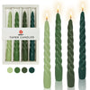 FCMSHAMD 7.3 inch Handmade Taper Candles Gradiented Green Candle Sticks Unscented Spiral Candles Sets for Home Decoration Wedding Party , Pack of 4 EasyOptionXY LLC