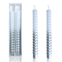 FCMSHAMD Silver Taper Candles- Dripless Spiral (2 Pack) EasyOptionXY LLC