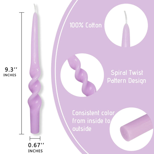 FCMSHAMD Dripless Taper Candles 10 inch Purple Handmade Candle Sticks Unscented Candles, Pack of 2 EasyOptionXY LLC