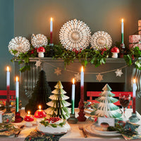 FCMSHAMD 8.46'' Green Taper Candles - Spiral Dripless (2 Pack) EasyOptionXY LLC