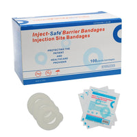 Inject-Safe White Film Foam Adhesive Barrier Strip Sterile 1-3/8 Inch Diameter Bandages