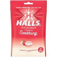 HALLS Throat Soothing (Formerly HALLS Breezers) Creamy Strawberry Throat Drops, 25 Drops EasyOptionXY LLC