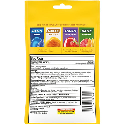 HALLS Relief Honey Lemon Cough Drops, 30 Drops EasyOptionXY LLC