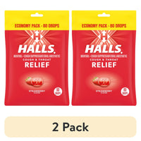 (2 pack) HALLS Relief Strawberry Cough Drops, Economy Pack, 80 Drops EasyOptionXY LLC