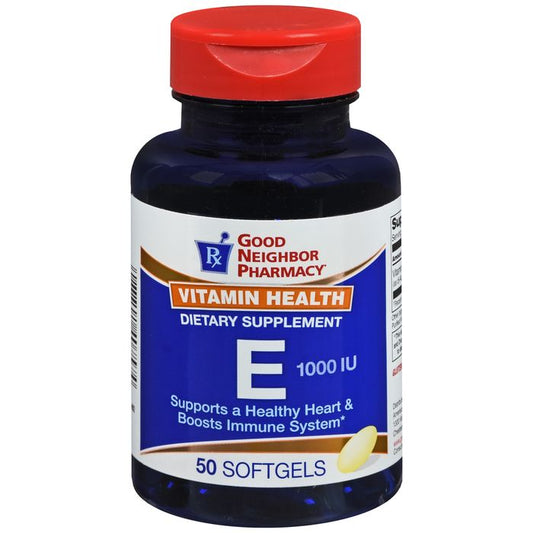 Good Neighbor Pharmacy Vitamin E 1000 IU High-Potency Antioxidant & Immune Support 50 Softgels