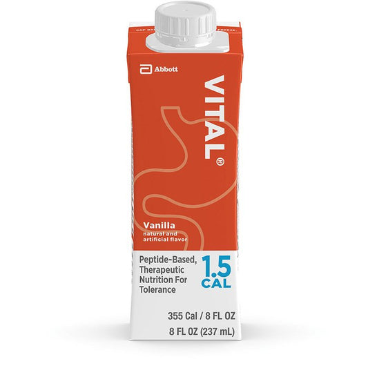 VITAL 1.5 CAL Peptide-Based Complete Therapeutic Nutrition, Institutional Liquid, 24 x 8 fl oz Reclosable Cartons