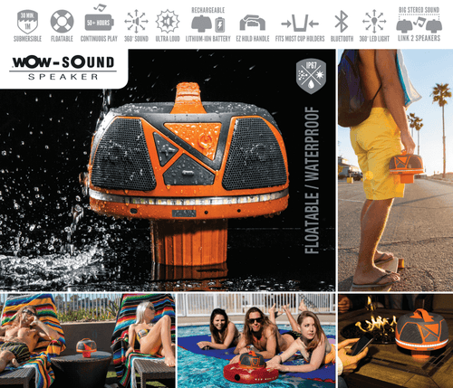 WOW Sports WOW-SOUND Floating Waterproof Stereo Bluetooth Speaker