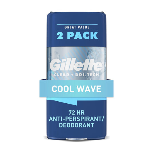 Gillette Antiperspirant and Deodorant for Men Twin Pack; Cool Wave; 3.8 oz EasyOptionXY LLC
