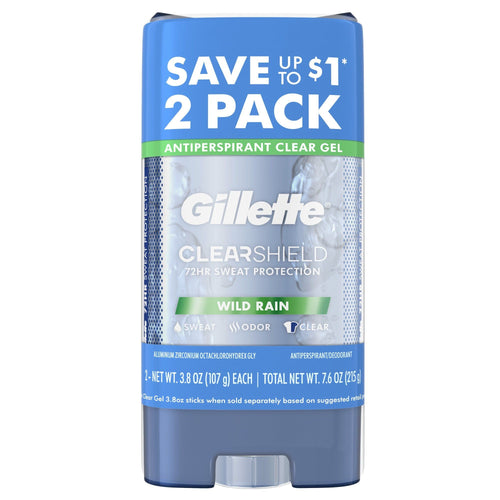 Gillette Antiperspirant and Deodorant for Men; Wild Rain; Twin Pack; 3.8 oz EasyOptionXY LLC