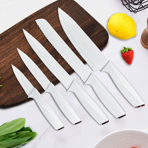 Kitchen Knife Set, 7-Pieces Stainless Steel Knives Set with Block, Chef Cooking Knife Set EasyOptionXY LLC