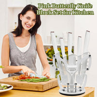 Kitchen Knife Set, 7-Pieces Stainless Steel Knives Set with Block, Chef Cooking Knife Set EasyOptionXY LLC