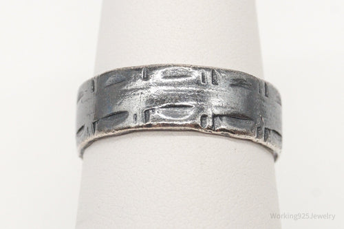 Antique Sterling Silver Band Ring - Size 7