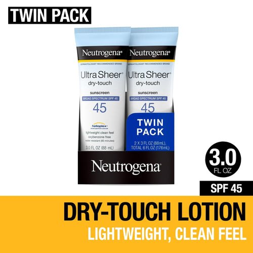 Neutrogena Ultra Sheer Dry-Touch SPF 45 Sunscreen Lotion, 2 x 3 fl. oz EasyOptionXY LLC