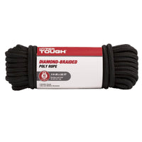 Hyper Tough Item MFP850B-HT, Polypropylene Diamond Braid Rope, Black, 1/4" x 50', 1 Each EasyOptionXY LLC