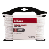 Hyper Tough Item ND850-HT, Nylon Blend Diamond Braid Rope, White, 1/4" x 50', 1 Each EasyOptionXY LLC