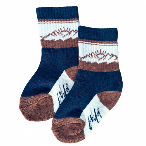 Navy Blue Boot socks “Wild” Merino Wool Keep the Littles Wild
