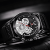 Men's Leather Waterproof Watch With Chronometers And Fluorescent Hands Excellent Design Perfect Gift