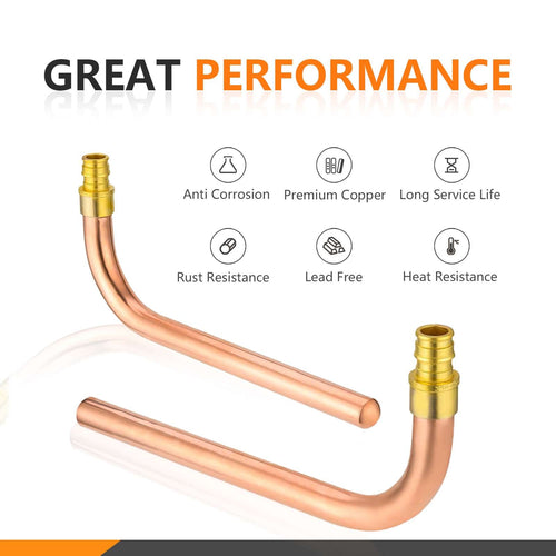 PEX A Expansion 1/2" 8" Copper Stub