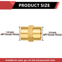 1/4" Female NPT Brass Hex Connector