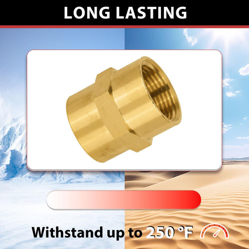 30 Pcs 1/4" Female NPT Brass Hex Connector