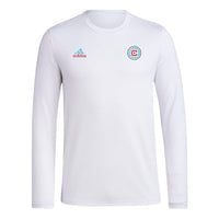adidas Mens Long Sleeve Pre-Game T-Shirt White/Chicago Fire XX-Large