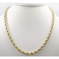 14K 4mm Genuine Solid Yellow Gold Rope Necklace Chain