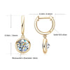 14K Gold Moissanite Hoop Drop Earrings 1.3CT D VVS1 925 Sterling Silver