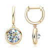 14K Gold Moissanite Hoop Drop Earrings 1.3CT D VVS1 925 Sterling Silver