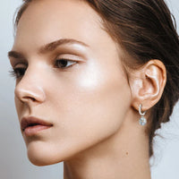 14K Gold Moissanite Hoop Drop Earrings 1.3CT D VVS1 925 Sterling Silver