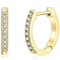 14K Gold Plated Cubic Zirconia Cuff Huggie Earrings