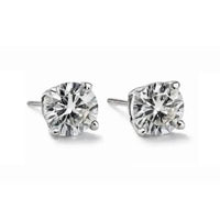 14K Solid White Gold 10.00ct Lab-Grown Round IGI Certified Diamond Stud Earrings