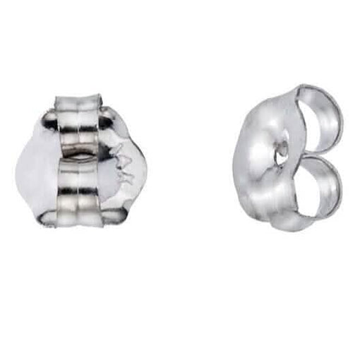 14K Solid White Gold Earring Backs Medium