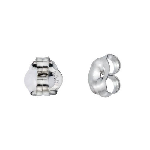 14K Solid White Gold Earring Backs Pieces Highly Polished Medium Size