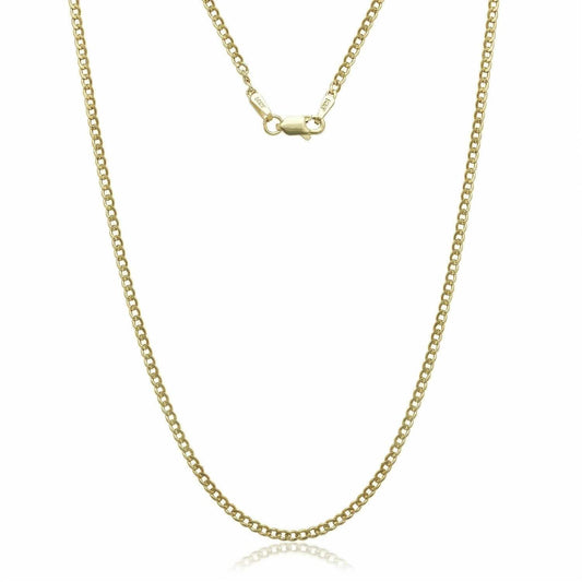 14k Solid Yellow Gold Cuban Link Chain Necklace - Assorted Sizes