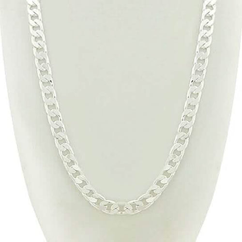 14k White Gold Filled Cuban Link Chain 24"