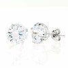 14K White Gold Simulated Diamond Round Stud Earrings
