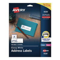 Avery® Glossy White Easy Peel® Mailing Labels with Sure Feed® Technology