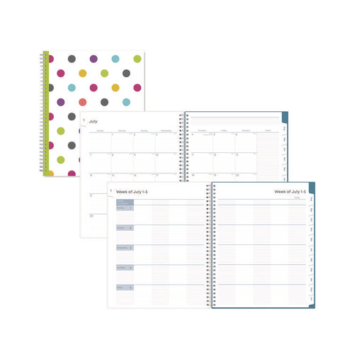 Blue Sky® Teacher Dots Academic Year Create-Your-Own Cover Weekly/Monthly Lesson Planner