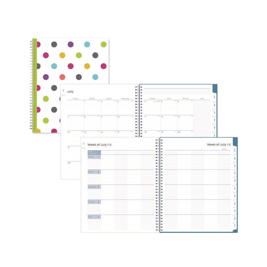 Blue Sky® Teacher Dots Academic Year Create-Your-Own Cover Weekly/Monthly Lesson Planner